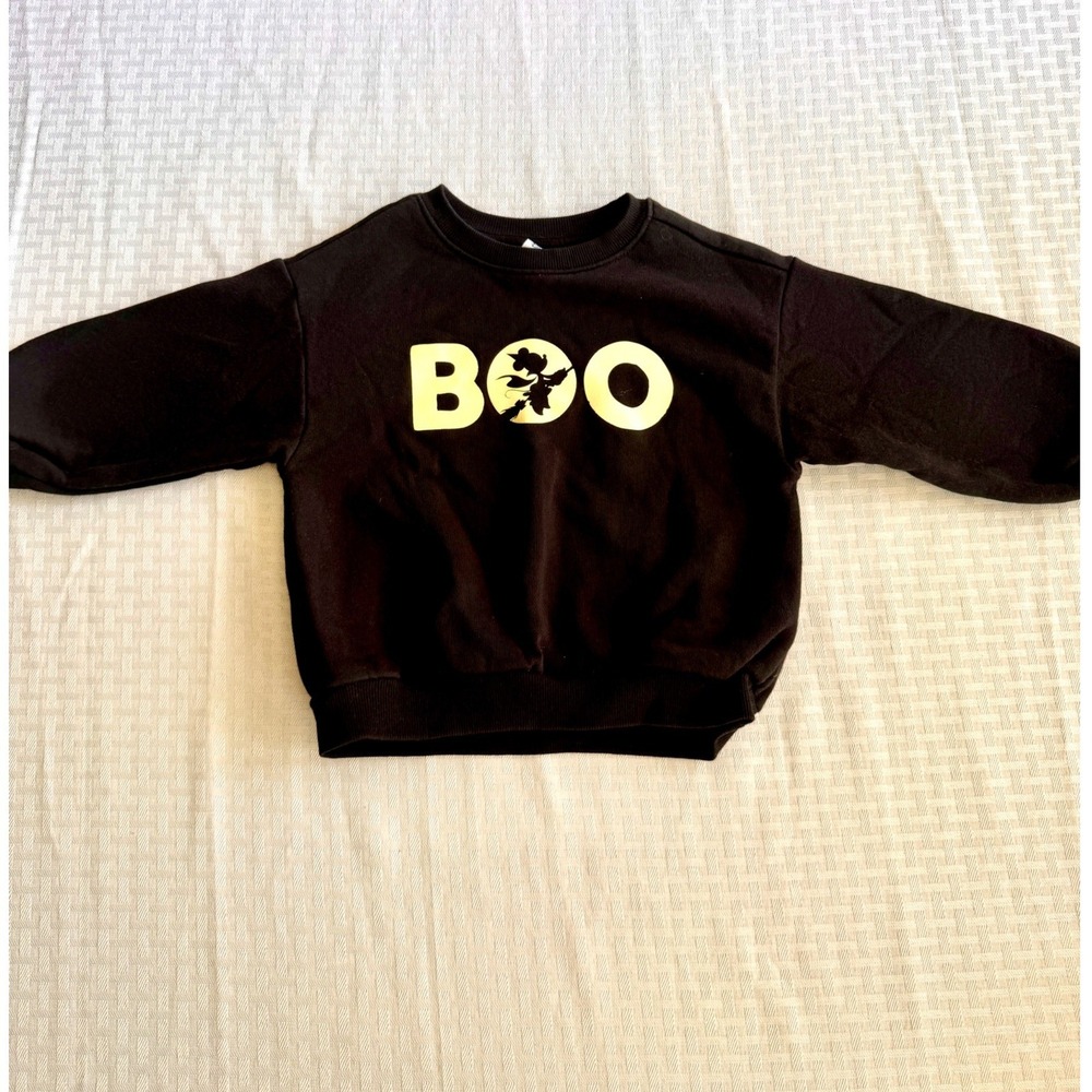 Old Navy Disney Halloween Mickey Mouse Boo Sweatshirt Black Toddler 2T Spooky